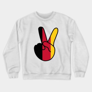 Belgium Flag V Sign Crewneck Sweatshirt